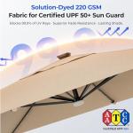 10 ft Square Solar Patio Umbrella with Base