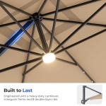 10 ft Square Solar Patio Umbrella with Base