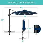 10ft Solar LED Patio Umbrella with 360-Degree Rotation
