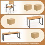 Tangkula Outdoor Acacia Wood Dining Set for 6-7