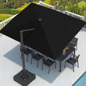 Large 9' x 12' Cantilever Patio Umbrella with Base