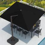 Large 9' x 12' Cantilever Patio Umbrella with Base