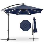 10ft Solar LED Patio Umbrella with Cantilever Design