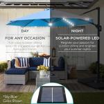 10ft Solar LED Patio Umbrella with 360-Degree Rotation
