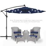 10ft Solar LED Patio Umbrella with Cantilever Design
