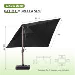 Large 9x12 FT Outdoor Cantilever Patio Umbrella