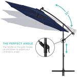 10ft Solar LED Patio Umbrella with Cantilever Design