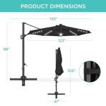 10ft Solar LED Patio Umbrella with 360-Degree Rotation