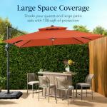 9x12ft LED Patio Umbrella with Base & Rotation