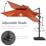 9x12ft LED Patio Umbrella with Base & Rotation