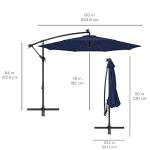 10ft Solar LED Patio Umbrella with Cantilever Design