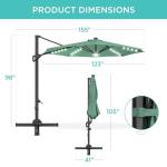 10ft Solar LED Cantilever Patio Umbrella with Lights