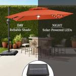 9x12ft LED Patio Umbrella with Base & Rotation