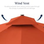 9x12ft LED Patio Umbrella with Base & Rotation