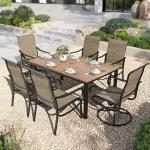 PHI VILLA 6-Person Outdoor Dining Set with Umbrella