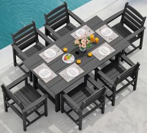 7-Piece Outdoor Dining Set with Umbrella Hole