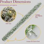 Christow Frosted Christmas Garland for Fireplace and Stairs 2.7m / 9ft, Luxury Thick Artificial Snowy Winter Spruce Decoration 2022