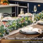 Christow Christmas Garland with Pine Cones and Berries 2.7m / 9ft, Luxury Thick Artificial Frosted Spruce Decoration for Fireplace and Stairs 2022