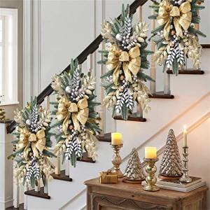Prelit Christmas Stairway Garland with Lights