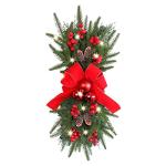 Prelit Christmas Wreath Stairway Garland with Lights