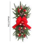 Prelit Christmas Wreath Stairway Garland with Lights