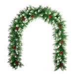 9ft Snow-Tipped Spruce Christmas Garland with Berries