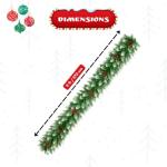 9ft Snow-Tipped Spruce Christmas Garland with Berries