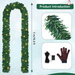 16.4ft Pre-Lit Christmas Garland with 100 LED Lights