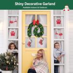 16.4ft Pre-Lit Christmas Garland with 100 LED Lights