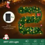 16.4ft Pre-Lit Christmas Garland with 100 LED Lights