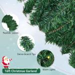 16.4ft Pre-Lit Christmas Garland with 100 LED Lights