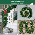 16.4ft Pre-Lit Christmas Garland with 100 LED Lights