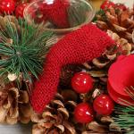 Red Winter Rose Candle Holder for Christmas Decor