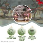 Rustic Metal Reindeer Tealight Candle Holder Set