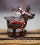 Rustic Metal Reindeer Tealight Candle Holder Set