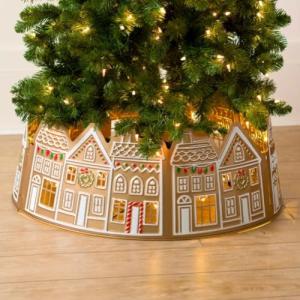 Lighted Gingerbread House Christmas Tree Collar