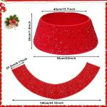 Red Glitter Christmas Tree Skirt for Holiday Decor