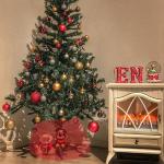 Red Glitter Christmas Tree Skirt for Holiday Decor