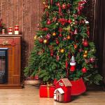 Red Glitter Christmas Tree Skirt for Holiday Decor