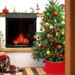 Red Glitter Christmas Tree Skirt for Holiday Decor