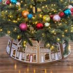 Lighted Gingerbread Village Christmas Tree Collar