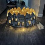 Lighted Gingerbread Village Christmas Tree Collar