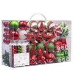 100pcs Shatterproof Christmas Baubles - Red, Green, White
