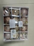 12pcs Orange Christmas Tree Baubles - Festive Decorations
