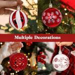 44PCS Red and White Christmas Baubles Set