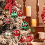 16pcs Shatterproof Red Green Gold Christmas Baubles