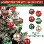 16pcs Shatterproof Red Green Gold Christmas Baubles