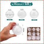 Glittery White Christmas Tree Baubles Set - 9 Pcs
