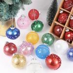 WIIYENA 9 Pcs Christmas Tree Ornaments 8CM Hanging Balls Holiday Decorations Plastic Baubles for Indoor Outdoor Festive Party Wedding Decor(Pink)