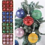 WIIYENA 9 Pcs Christmas Tree Ornaments 8CM Hanging Balls Holiday Decorations Plastic Baubles for Indoor Outdoor Festive Party Wedding Decor(Pink)